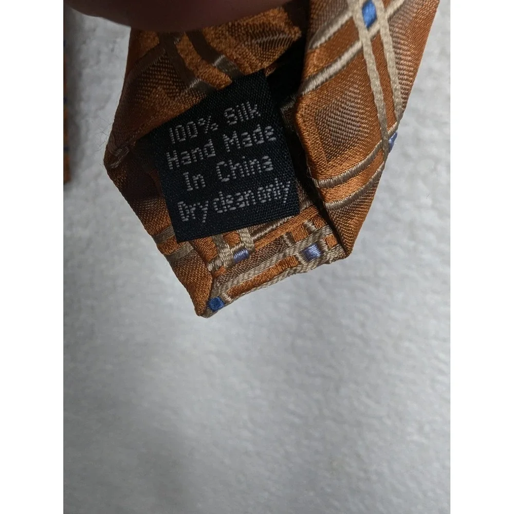 Pronto Uomo Men's Necktie Brown Plaid Silk Business‎ Formal Career 63